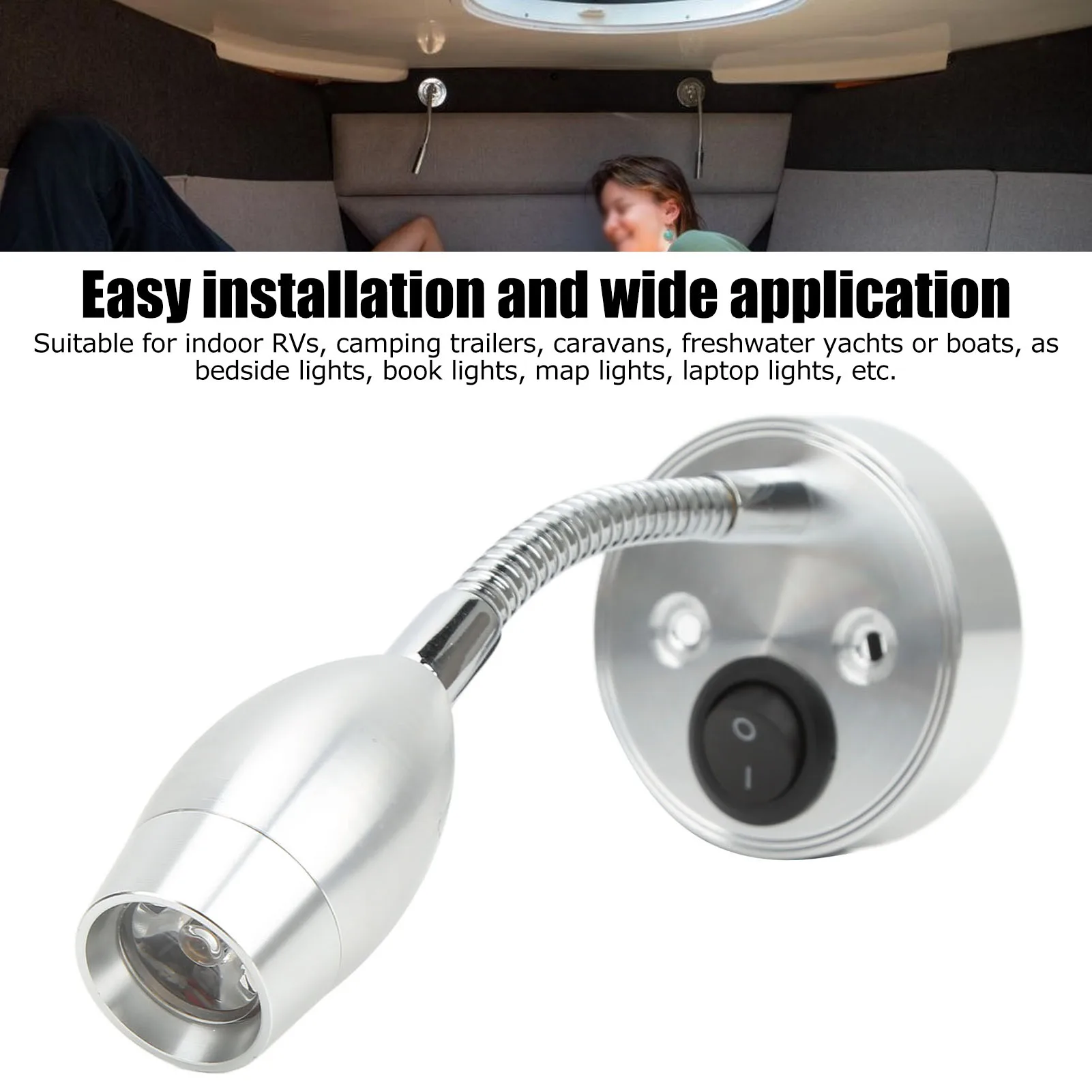 RV Interior Reading Light, RV LED Light 12‑24V Boat Bedside Reading Lamp Adjustable Wall Mount Cabin Map Lamp
RV Interior Reading Light, RV LED Light 12‑24V Boat Bedside Reading Lamp Adjustable Wall Mount Cabin Map Lamp