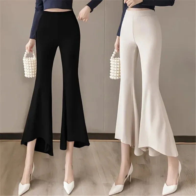 Bell-Bottom Trousers Spring Autumn High Waist Thin Casual Fashion Pants Micro-Flared Pants Ruffled Edge Irregularity Wide-leg
Bell-Bottom Trousers Spring Autumn High Waist Thin Casual Fashion Pants Micro-Flared Pants Ruffled Edge Irregularity Wide-leg