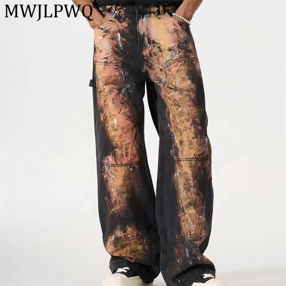 MWJLPWQ Graffiti Splatter Dye Tie-Dye Jeans For Men Trendy Punk Distressed Vintage Streetwear Niche Loose Wide-Leg Pants 17282
MWJLPWQ Graffiti Splatter Dye Tie-Dye Jeans For Men Trendy Punk Distressed Vintage Streetwear Niche Loose Wide-Leg Pants 17282