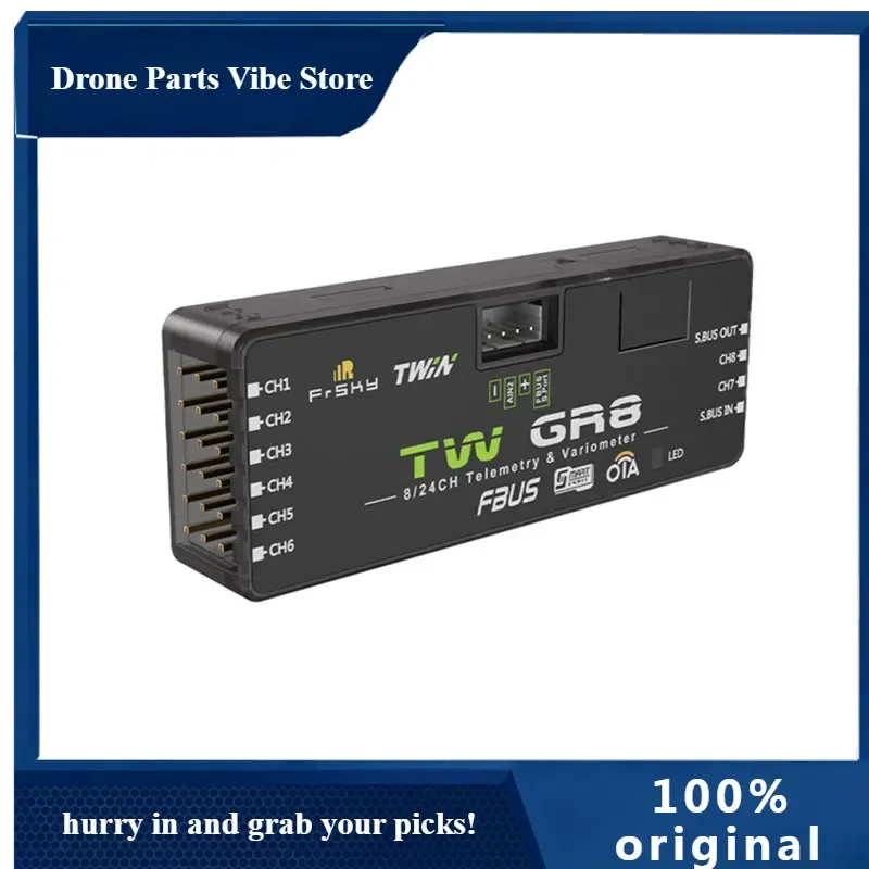 APFrSky TW GR8 Dual 2.4G Receiver with 8CH Ports / High-precision variometer sensor / Black-Box function
APFrSky TW GR8 Dual 2.4G Receiver with 8CH Ports / High-precision variometer sensor / Black-Box function