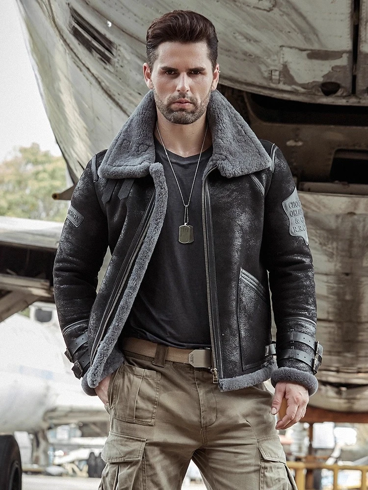 Мужская куртка-полетный костюм из овчины, мотоциклетная куртка из меха и овчины, короткая модная тонкая.
Мужская куртка-полетный костюм из овчины, мотоциклетная куртка из меха и овчины, короткая модная тонкая.