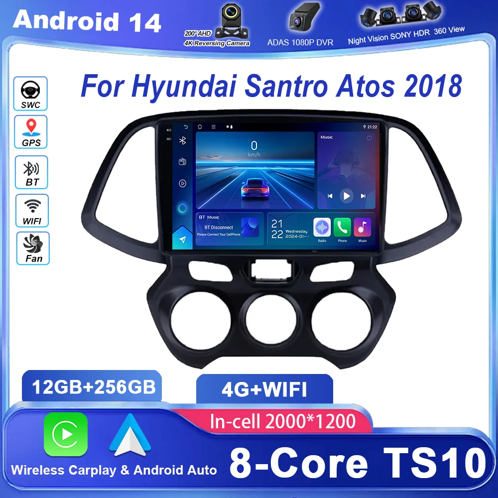 Android 14 Radio Stereo Car DVD For Hyundai Santro Atos 2018 Auto Multimedia Video Player GPS Navigation WIFI QLED Screen 2Din
Android 14 Radio Stereo Car DVD For Hyundai Santro Atos 2018 Auto Multimedia Video Player GPS Navigation WIFI QLED Screen 2Din