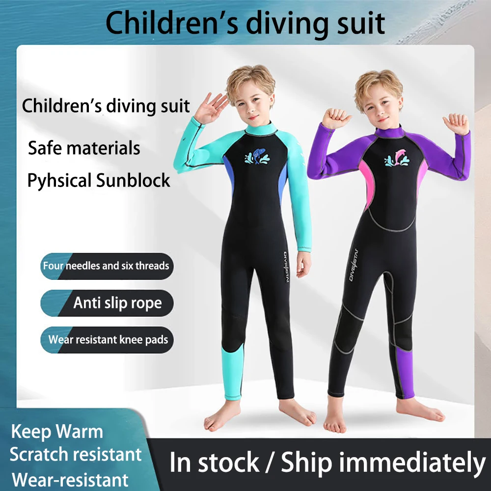 Children's 3MM Neoprene Wetsuit Back Zipper Surfing Snorkeling Swimming Suit Long Sleeves Boys Girls Kids Water Sports Swimwears
Children's 3MM Neoprene Wetsuit Back Zipper Surfing Snorkeling Swimming Suit Long Sleeves Boys Girls Kids Water Sports Swimwears