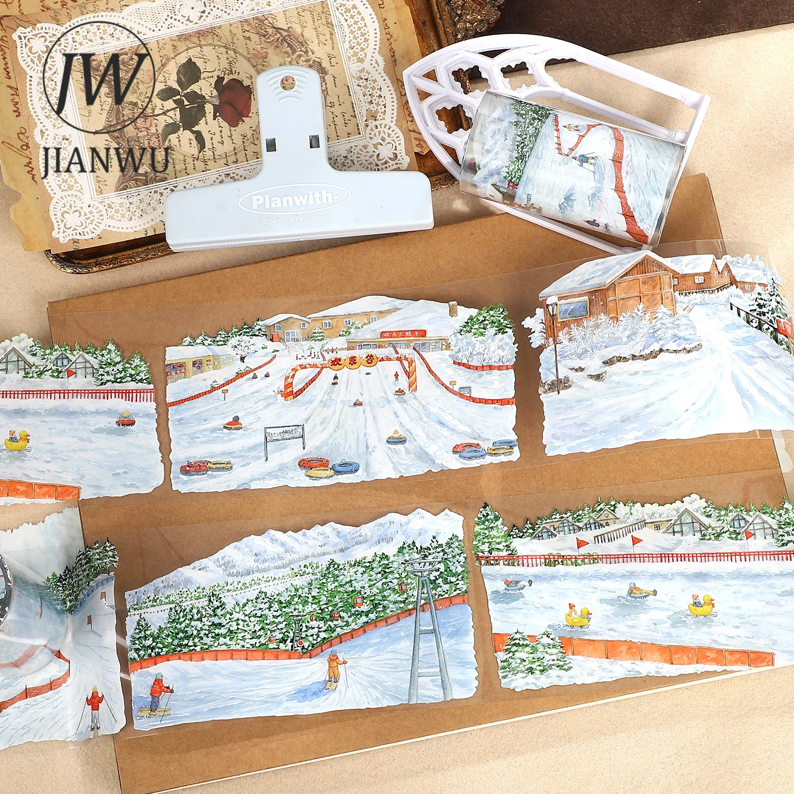 JIANWU 76 мм * 5 м винтажный зимний снежный лыжный курорт пейзажный материал коллаж ПЭТ-лента креативный DIY журнал канцелярские принадлежности
JIANWU 76 мм * 5 м винтажный зимний снежный лыжный курорт пейзажный материал коллаж ПЭТ-лента креативный DIY журнал канцелярские принадлежности