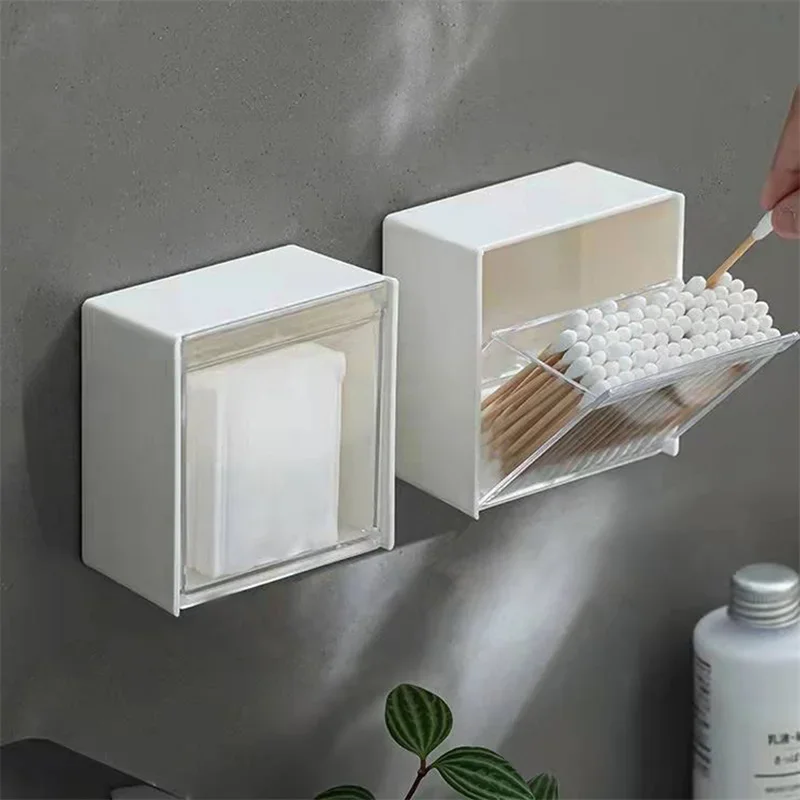 Plastic Wall Mounted Boxes Dustproof Bathroom Organizer for Cotton Swabs Makeup Adhesive Small Jewelry Holder Box Make up brush
Plastic Wall Mounted Boxes Dustproof Bathroom Organizer for Cotton Swabs Makeup Adhesive Small Jewelry Holder Box Make up brush