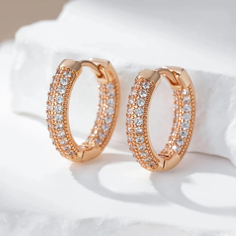 Diameter 19mm Inner Outer White Zircon Classic Bigger Hoop Earrings for Women 585 Golden Ear Dangle Jewelry Fashion Accessories
Diameter 19mm Inner Outer White Zircon Classic Bigger Hoop Earrings for Women 585 Golden Ear Dangle Jewelry Fashion Accessories
