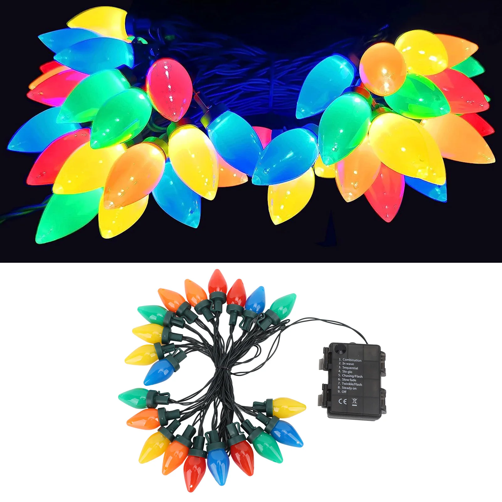F2 20 LED Waterproof C9 Strawberry Christmas Lights for Outdoor Indoor Outside Patio C9 LED Christmas String Lights 16.4ft
F2 20 LED Waterproof C9 Strawberry Christmas Lights for Outdoor Indoor Outside Patio C9 LED Christmas String Lights 16.4ft