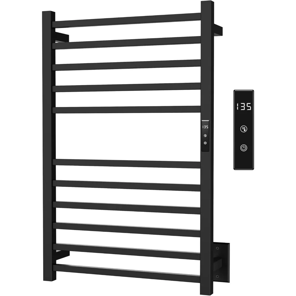 Electric Towel Warmer Heated Rack with 24H Timer Wall Mounted Bathroom Drying Rack Plug in or Hardwired Matte Black
Electric Towel Warmer Heated Rack with 24H Timer Wall Mounted Bathroom Drying Rack Plug in or Hardwired Matte Black