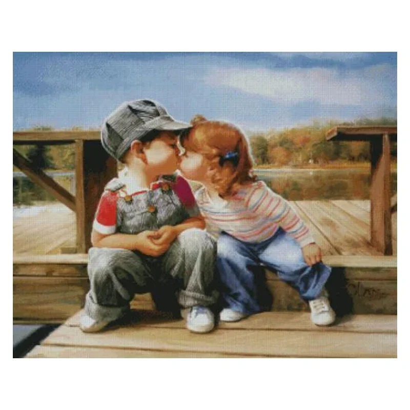 Amishop-Counted Cross Stitch Kit, Popular, First Kiss, Innocent, Pure Kiss, Child, Kid, Free Delivery, Top Quality
Amishop-Counted Cross Stitch Kit, Popular, First Kiss, Innocent, Pure Kiss, Child, Kid, Free Delivery, Top Quality