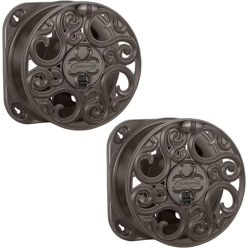 Dual Side Scroll Hose Reels, 60-Inch Capacity, Wall-Mounted, Bronze Finish, Decorative Resin
Dual Side Scroll Hose Reels, 60-Inch Capacity, Wall-Mounted, Bronze Finish, Decorative Resin