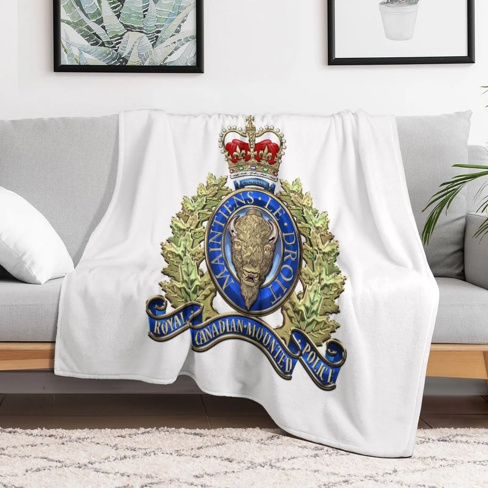 Royal Canadian Mounted Police - RCMP Badge over White Leather Throw Blanket Vintage Blankets For Bed Cute Plaid Quilt Blankets
Royal Canadian Mounted Police - RCMP Badge over White Leather Throw Blanket Vintage Blankets For Bed Cute Plaid Quilt Blankets