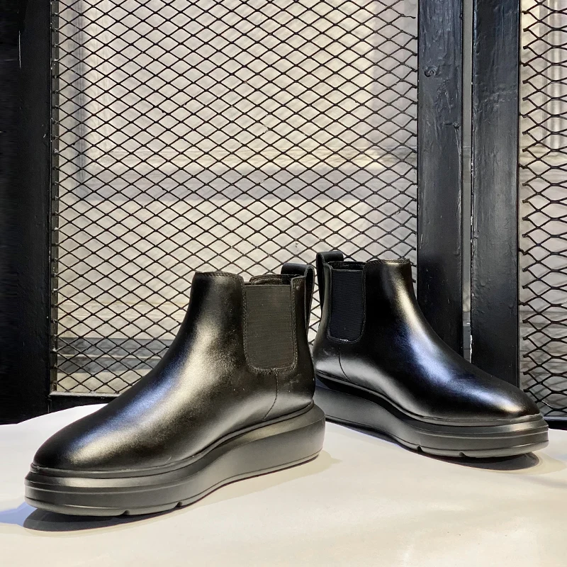 Simple Stylish Men Shoes Thick Sole Genuine Leather Chelsea Boots Youth Cowhide Outdoor Ankle Boots Casual Dress Ankle Shoes
Simple Stylish Men Shoes Thick Sole Genuine Leather Chelsea Boots Youth Cowhide Outdoor Ankle Boots Casual Dress Ankle Shoes