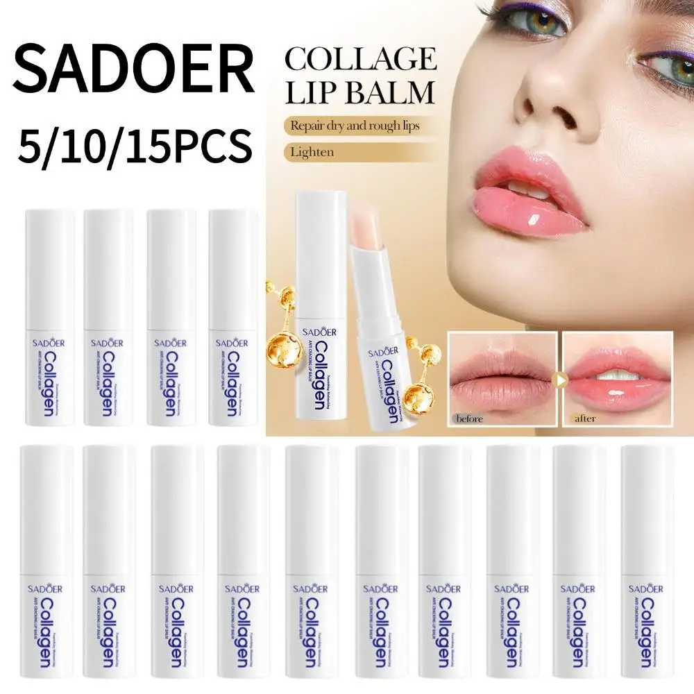 SADOER 5/10/15PCS Collagen Lip Balm Lasting Moisturizing Anti Wrinkles Hydrating Lipstick Lips Skin Care Products
SADOER 5/10/15PCS Collagen Lip Balm Lasting Moisturizing Anti Wrinkles Hydrating Lipstick Lips Skin Care Products