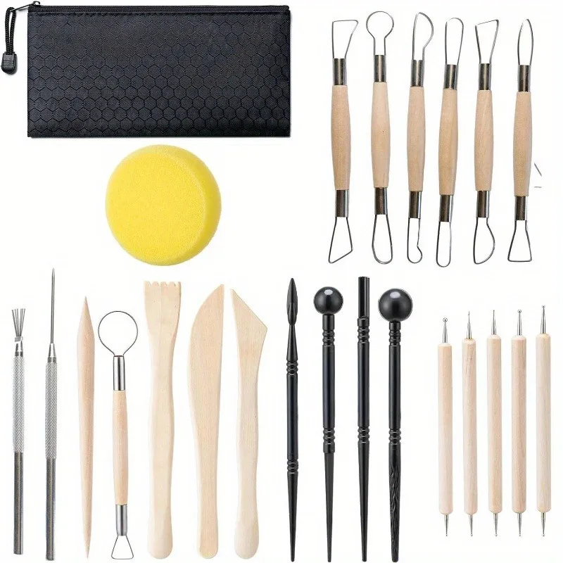 24PCS Ceramic Pottery Clay Ribbon Sculpting Tool Kit with Feather Detail Tools for Carving, Modeling, Dotting DY Polymer Clay
24PCS Ceramic Pottery Clay Ribbon Sculpting Tool Kit with Feather Detail Tools for Carving, Modeling, Dotting DY Polymer Clay