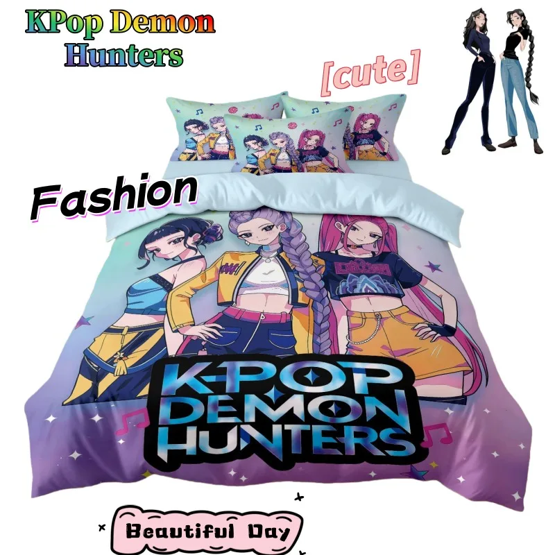 Комплект постельного белья KPop Demon Hunters Rumi, милый мультяшный индивидуальный стильный мягкий удобный пододеяльник и простыня, праздничный подарок
Комплект постельного белья KPop Demon Hunters Rumi, милый мультяшный индивидуальный стильный мягкий удобный пододеяльник и простыня, праздничный подарок