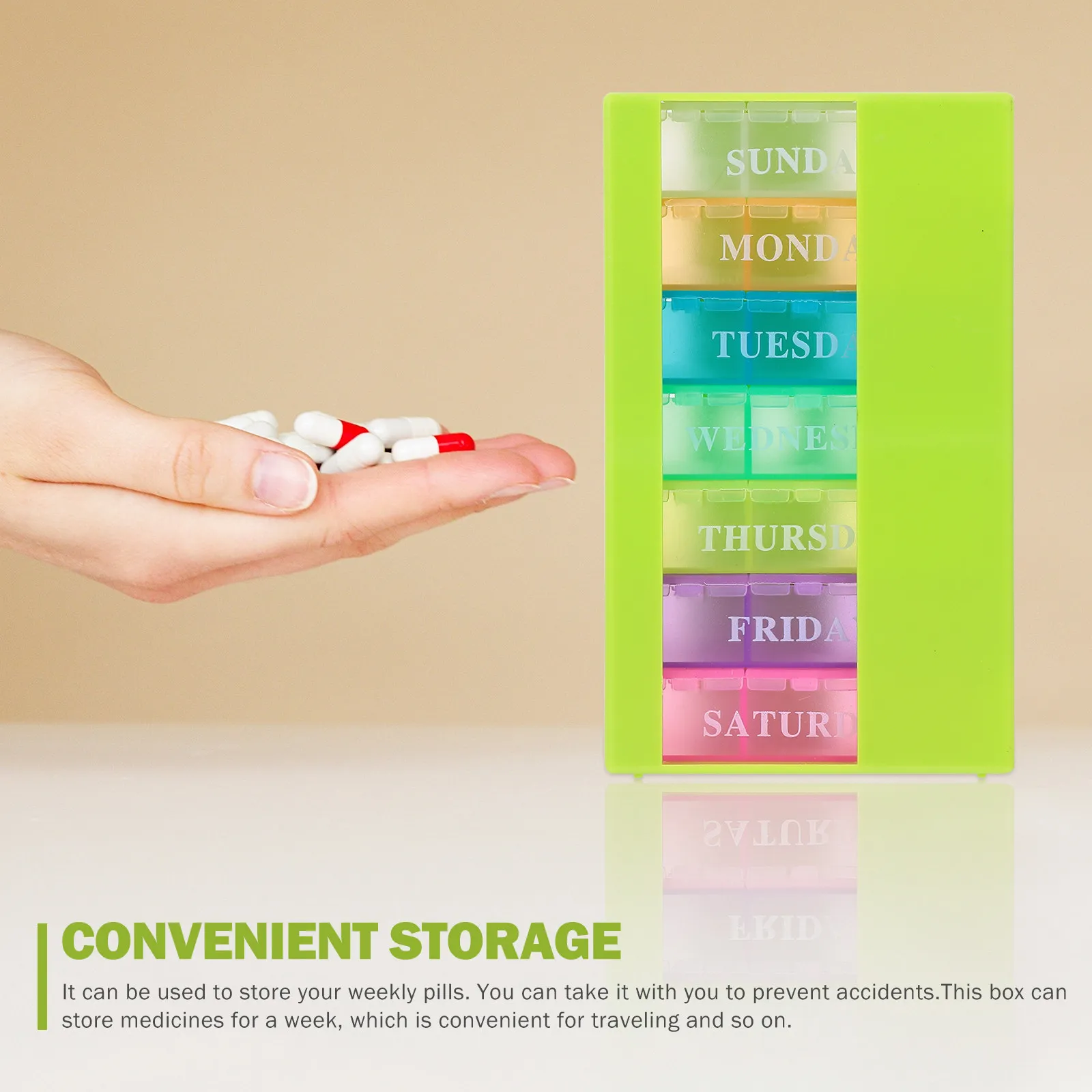 1Pcs 7 Day Pill Case 21 Slot Portable Medicine Container Small Lightweight Easy Carry Weekly Organizer Supplements
1Pcs 7 Day Pill Case 21 Slot Portable Medicine Container Small Lightweight Easy Carry Weekly Organizer Supplements