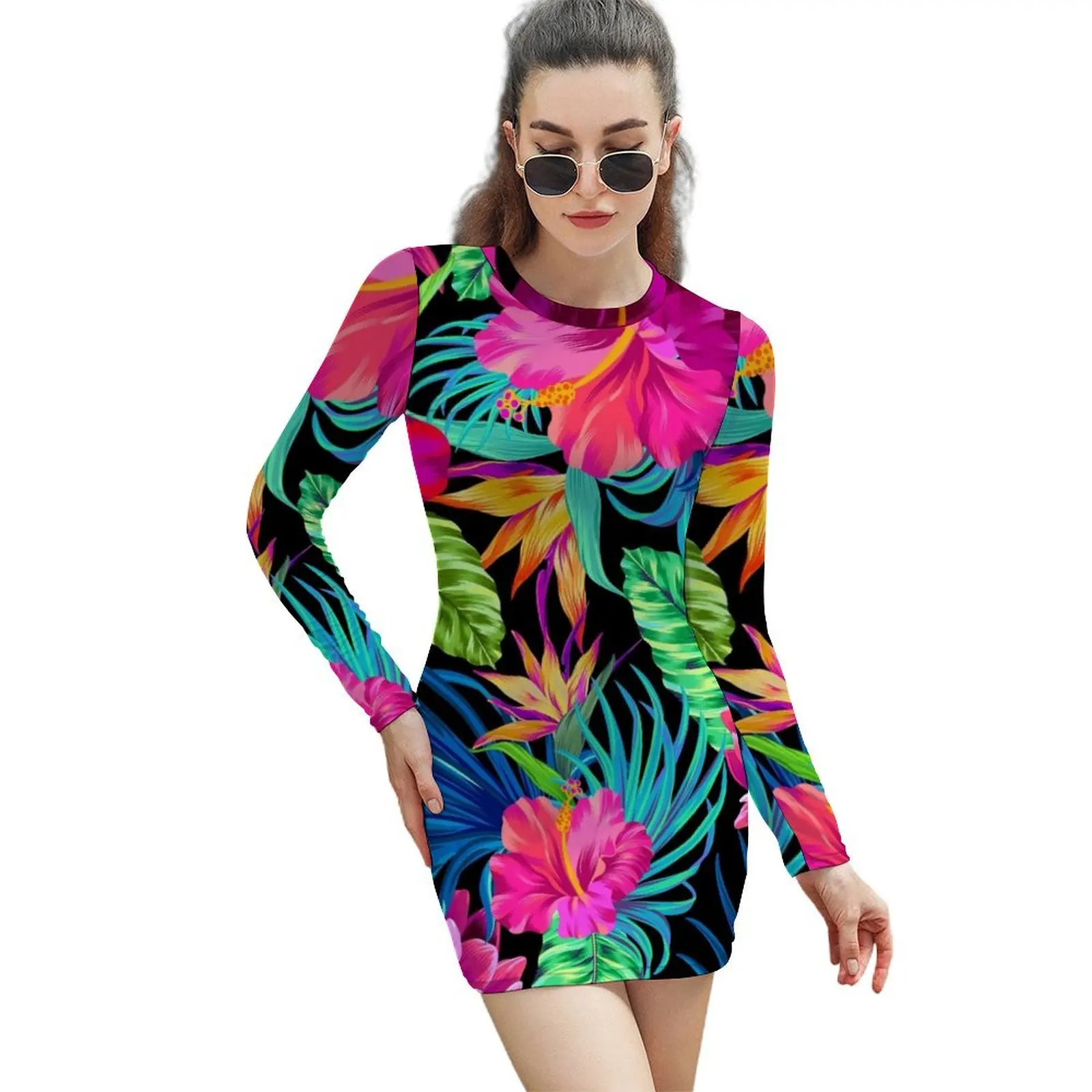 Drive You Mad Hibiscus Pattern Long-Sleeved Sheath Dress women's luxury party dress Female dress
Drive You Mad Hibiscus Pattern Long-Sleeved Sheath Dress women's luxury party dress Female dress