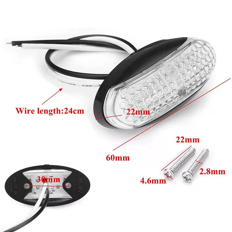 12V/24V Car Trailer Truck Caravan RV Clearance Side Marker Indicator Light Lamp
12V/24V Car Trailer Truck Caravan RV Clearance Side Marker Indicator Light Lamp
