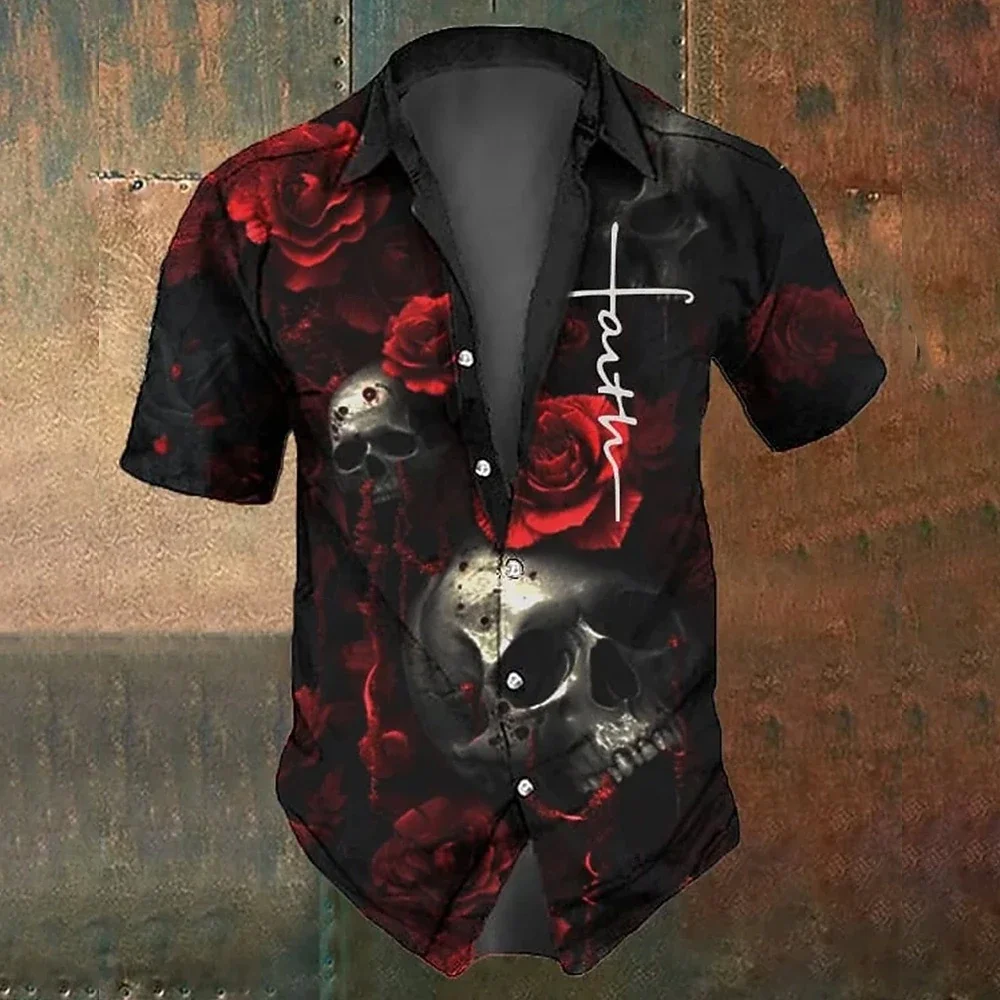 Men's Halloween Skulls Shirt Button Up Shirt Short Sleeve Dark Punk Gothic Style Summer Spring Turndown 3D Print Collared Shirts
Men's Halloween Skulls Shirt Button Up Shirt Short Sleeve Dark Punk Gothic Style Summer Spring Turndown 3D Print Collared Shirts