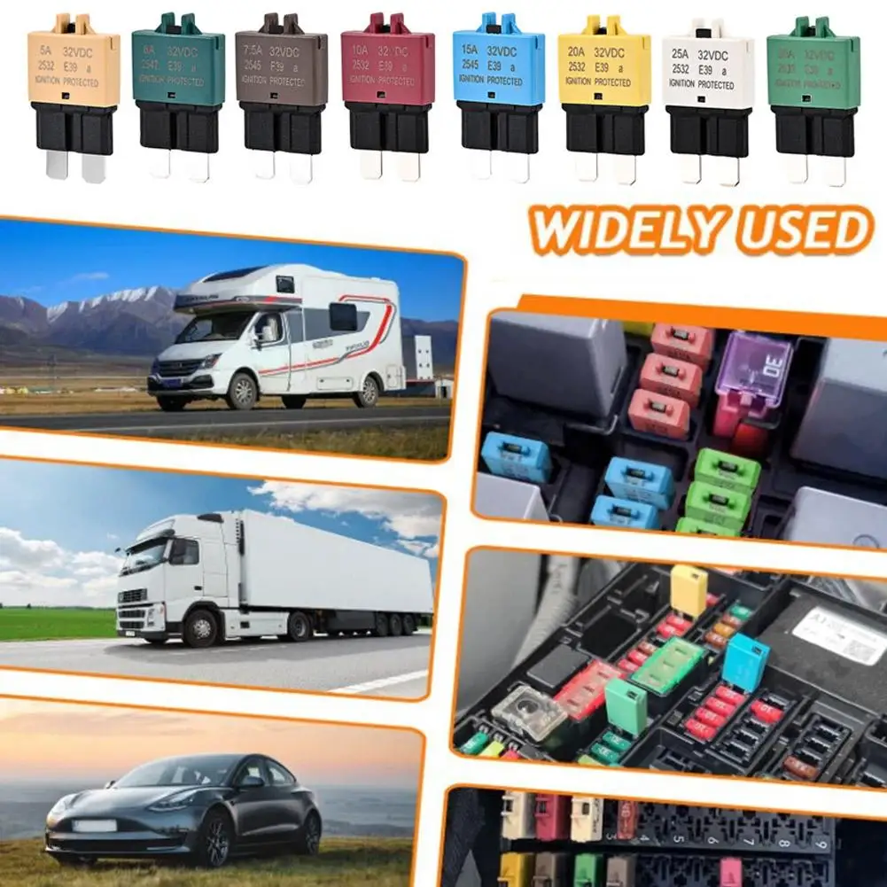 32V Overload Protector3A,6A,25A,30A,20A,15A,10A,8A,7.5A,5A Automotive Fuse Circuit Breaker for Jeep Truck Vessels H6W7
32V Overload Protector3A,6A,25A,30A,20A,15A,10A,8A,7.5A,5A Automotive Fuse Circuit Breaker for Jeep Truck Vessels H6W7