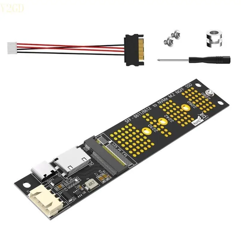 Y2GD M.2 NVME SSD в SFF 8611 Адаптер -преобразователь компьютерного интерфейса поддерживает M.2 NVME SSD в формате 2230 2242 и
Y2GD M.2 NVME SSD в SFF 8611 Адаптер -преобразователь компьютерного интерфейса поддерживает M.2 NVME SSD в формате 2230 2242 и