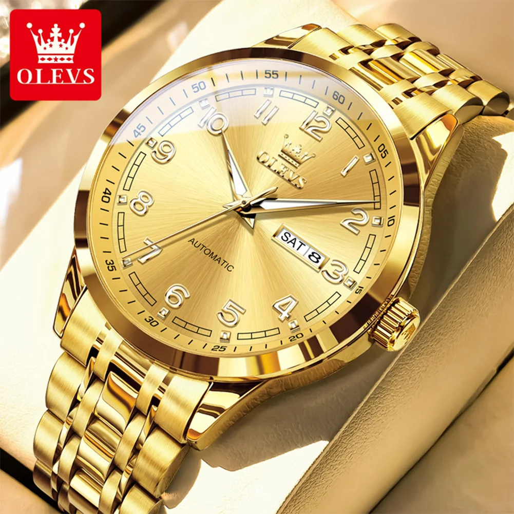 OLEVS 7077 Classic Elite Style Men Original Mechanical Movement Watch Luminous Function 30m Waterproof Steel Strap Watch
OLEVS 7077 Classic Elite Style Men Original Mechanical Movement Watch Luminous Function 30m Waterproof Steel Strap Watch