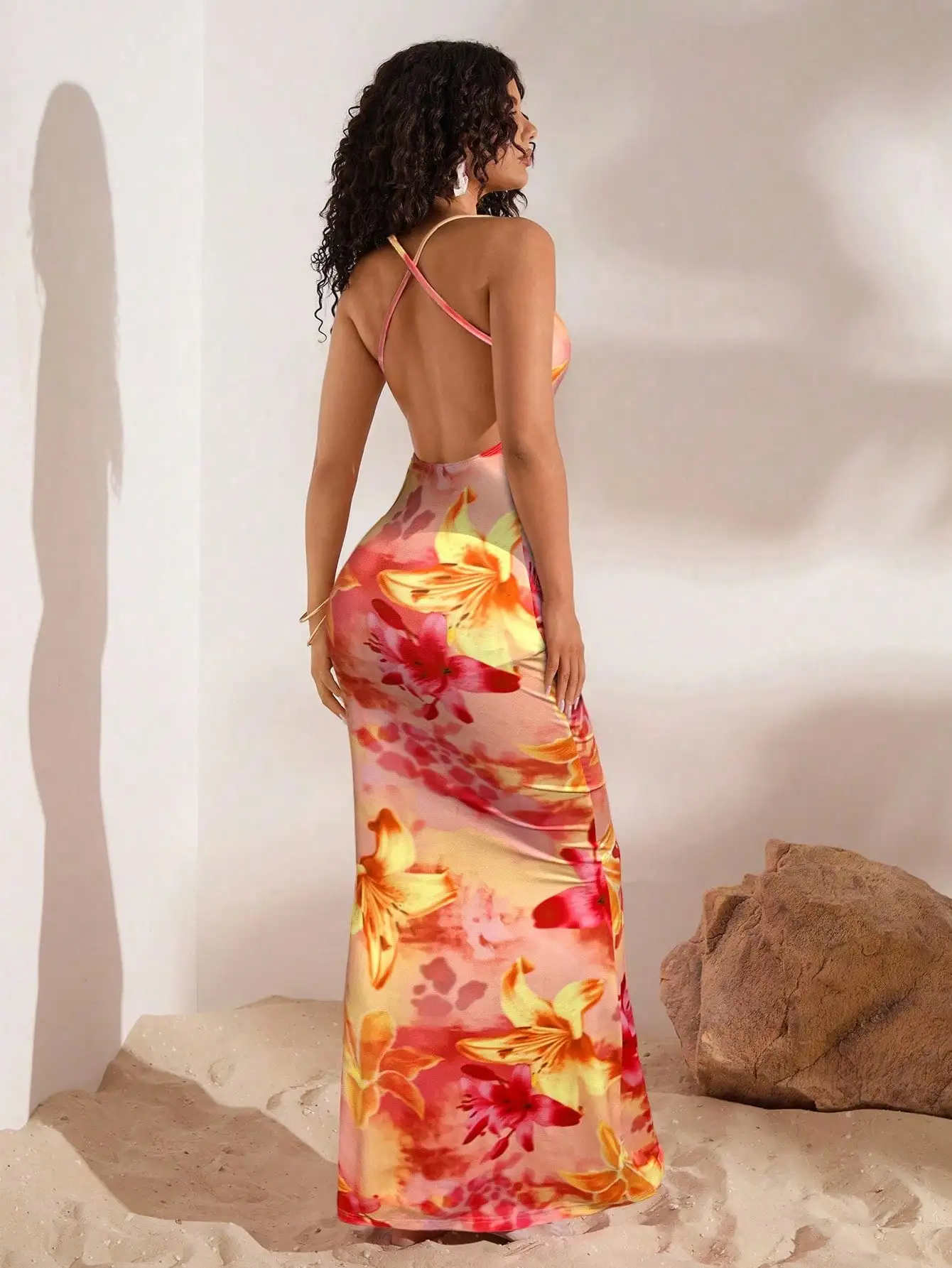 Women Spaghetti Strap Mermaid Maxi Dress Floral Print Bodycon Sleeveless Vacation Beach Party Dress
Women Spaghetti Strap Mermaid Maxi Dress Floral Print Bodycon Sleeveless Vacation Beach Party Dress