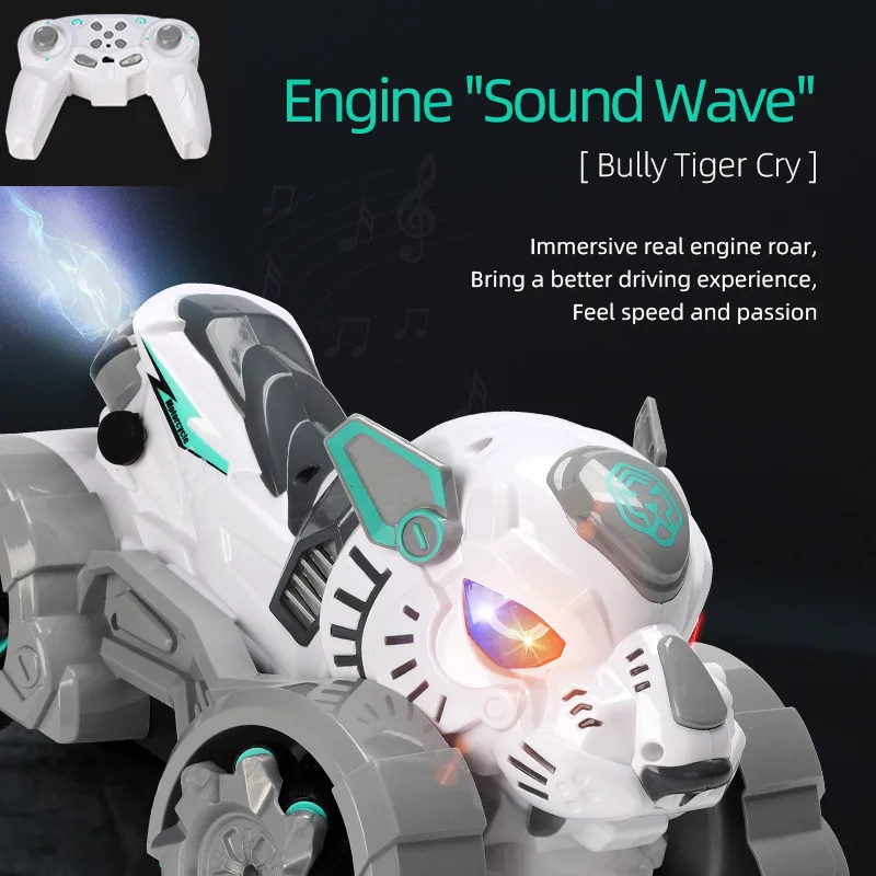 NEW Spray RC Car Tiger Remote Control Car With Music and Light RC Drift Stunt Remote Control Car Toys For Children's Gifts
NEW Spray RC Car Tiger Remote Control Car With Music and Light RC Drift Stunt Remote Control Car Toys For Children's Gifts