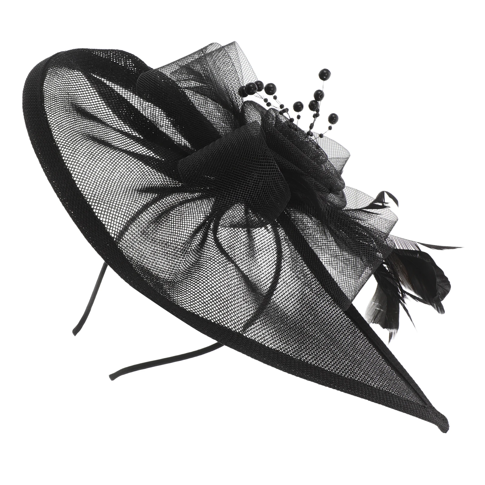 Black Fascinator Headband Vintage Mesh Veil Plume Bridal Wedding Headwear Tea Party Cocktail Hat Elegant Styling Accessory
Black Fascinator Headband Vintage Mesh Veil Plume Bridal Wedding Headwear Tea Party Cocktail Hat Elegant Styling Accessory