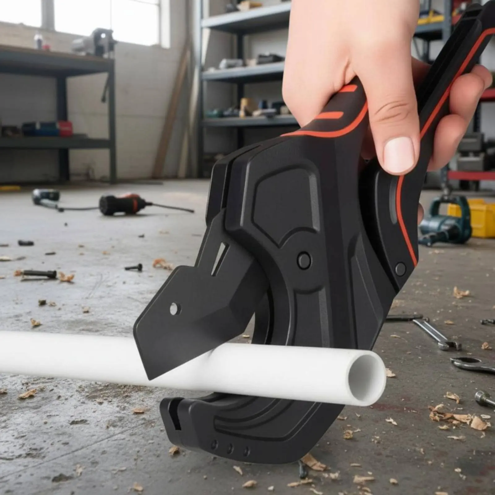 Ratcheting Pipe Cutter Sturdy Duty PVC Pipe Shear Plastic Tube Cutter for Plumbers
Ratcheting Pipe Cutter Sturdy Duty PVC Pipe Shear Plastic Tube Cutter for Plumbers