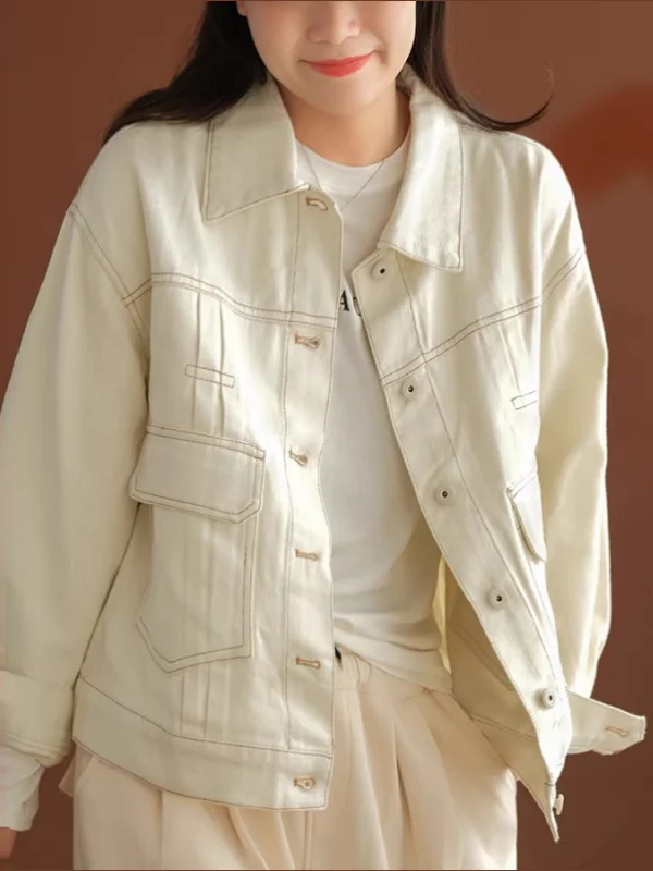Корейская джинсовая куртка в стиле бежевого цвета, свободная повседневная женская верхняя часть с застежкой на пуговицы, длинный воротник-свеч, чистый цвет, универсальный де...
Корейская джинсовая куртка в стиле бежевого цвета, свободная повседневная женская верхняя часть с застежкой на пуговицы, длинный воротник-свеч, чистый цвет, универсальный де...