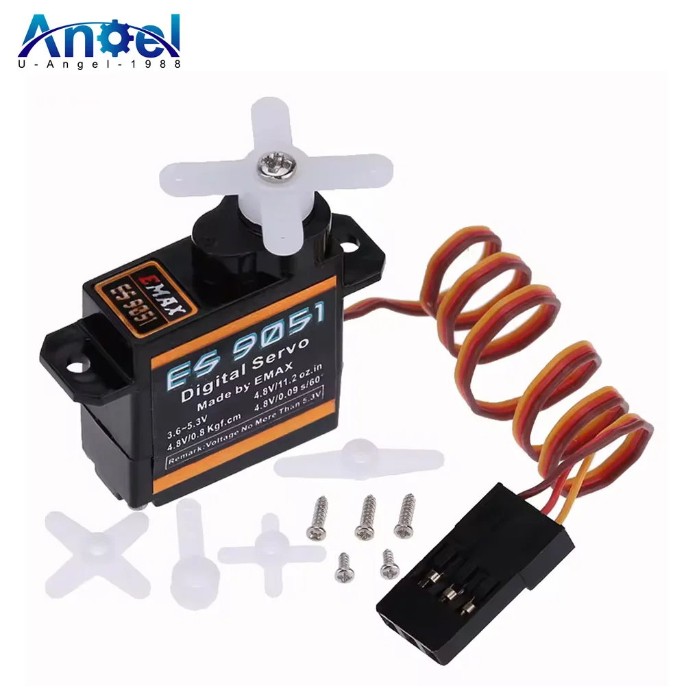 EMAX ES9051 ES 9051 4.8-5.5V 4.3g 0.8kg Gear Digital Servo Futaba JR Plug For 3D F3P Airplanes Helicopter Car Accessories Model
EMAX ES9051 ES 9051 4.8-5.5V 4.3g 0.8kg Gear Digital Servo Futaba JR Plug For 3D F3P Airplanes Helicopter Car Accessories Model