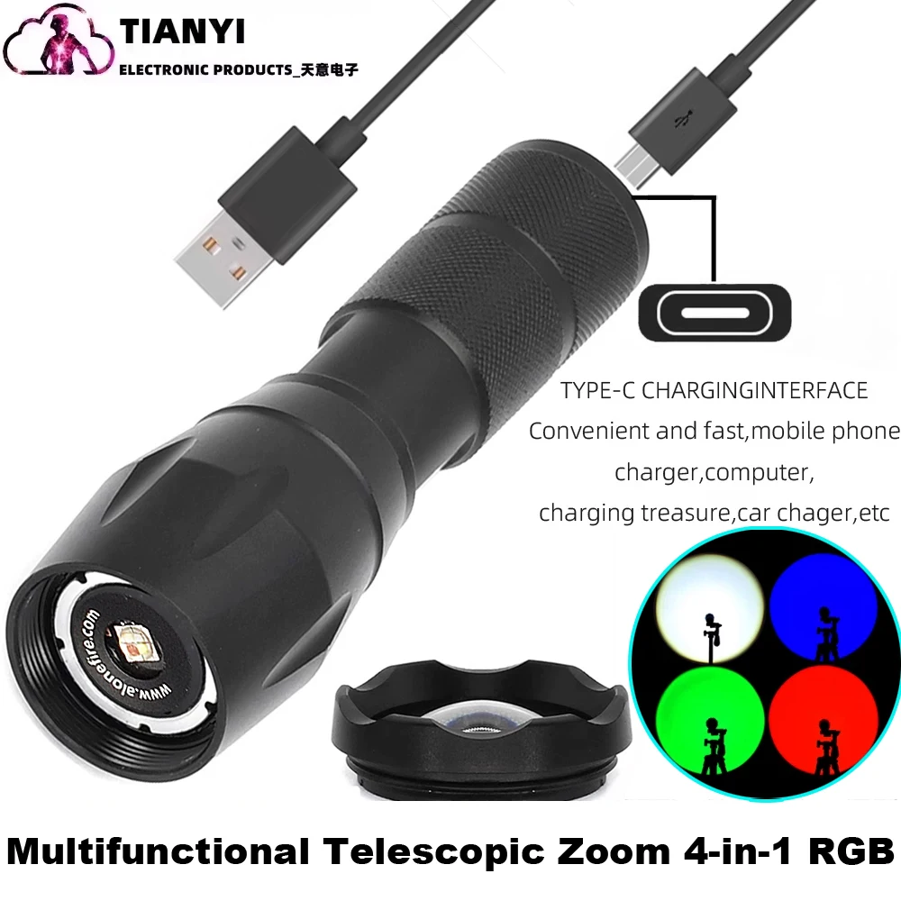 USB Fast-Charging Four-Color Light Source Flashlight RGB LED Focusing Telescopic Photography Lighting Shadowing Tool
USB Fast-Charging Four-Color Light Source Flashlight RGB LED Focusing Telescopic Photography Lighting Shadowing Tool