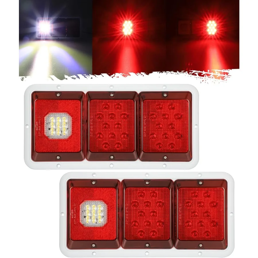 2x LED Triple Tail Lights with 45 LEDs Rectangle Design for Vertical or Horizontal Mounting Ideal for Trailers Campers RVs Offe
2x LED Triple Tail Lights with 45 LEDs Rectangle Design for Vertical or Horizontal Mounting Ideal for Trailers Campers RVs Offe