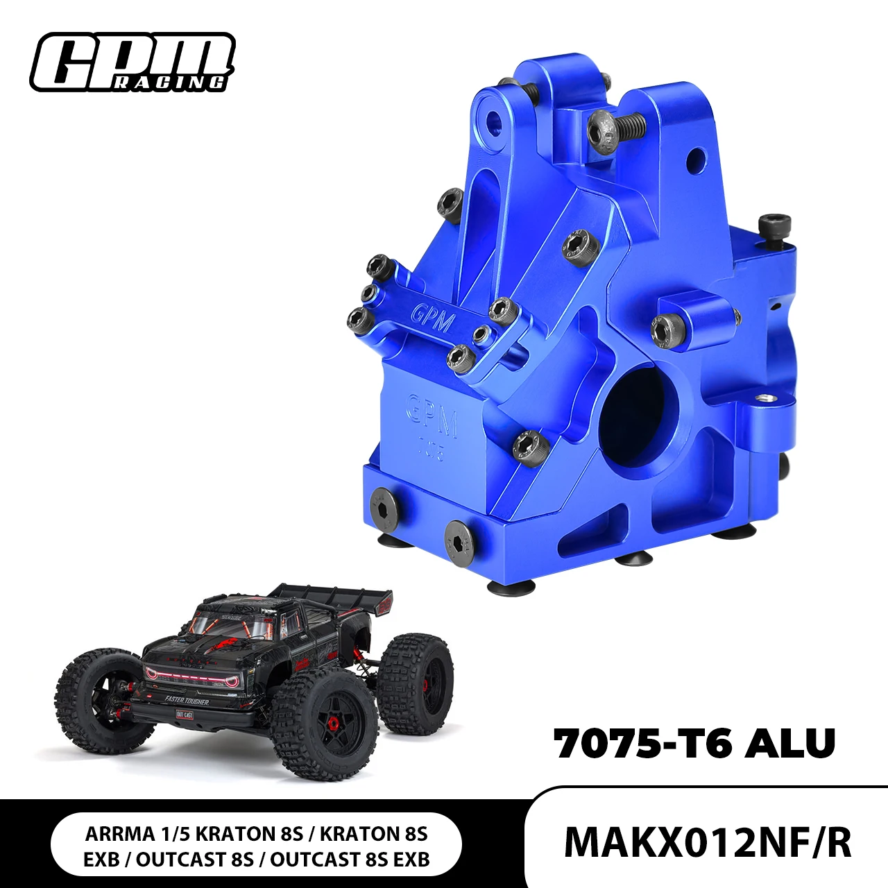 GPM 7075 Alloy Front/Rear Gear Box For ARRMA 1/5 Kraton Outcast 8S EXB ARA310935
GPM 7075 Alloy Front/Rear Gear Box For ARRMA 1/5 Kraton Outcast 8S EXB ARA310935