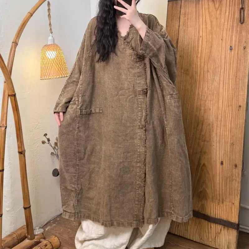 Autumn New Arts Style Women Batwing Sleeve V-neck Trench Coats High Quality Cotton Linen Single-breasted Vintage Long Coat TH99
Autumn New Arts Style Women Batwing Sleeve V-neck Trench Coats High Quality Cotton Linen Single-breasted Vintage Long Coat TH99