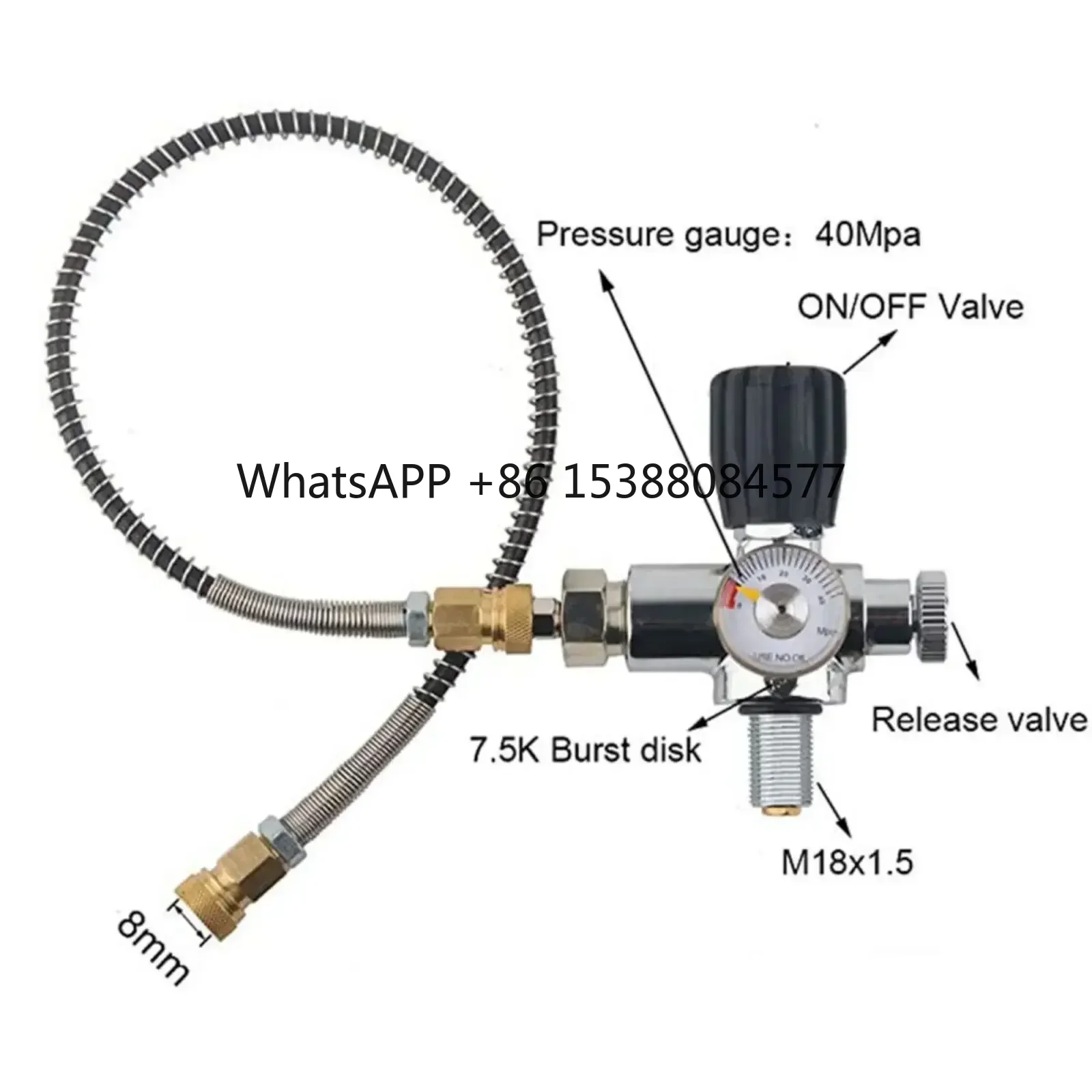 TUXING 4500PSI 300Bar 2.7L Carbon Fiber Cylinder High Pressure Air Tank with Valve Pressure Gauge for Scuba Diving M18*1.5
TUXING 4500PSI 300Bar 2.7L Carbon Fiber Cylinder High Pressure Air Tank with Valve Pressure Gauge for Scuba Diving M18*1.5