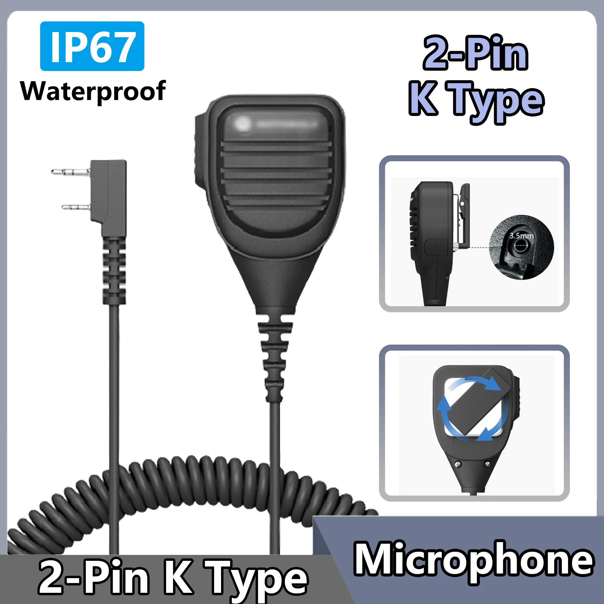 Microphone Speaker 2-Pin K Type Walkie Talkie Microphone Compatible With Baofeng UV-32 UV-25M Quansheng UVK6 TYT Two Way Radio 
Microphone Speaker 2-Pin K Type Walkie Talkie Microphone Compatible With Baofeng UV-32 UV-25M Quansheng UVK6 TYT Two Way Radio