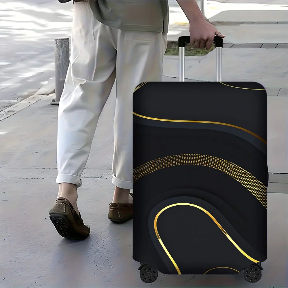 1PC Abstract Golden Wave luggage cover for luggage sizes 18-32 inches; dust and elastic travel accessory with elegant flowing
1PC Abstract Golden Wave luggage cover for luggage sizes 18-32 inches; dust and elastic travel accessory with elegant flowing