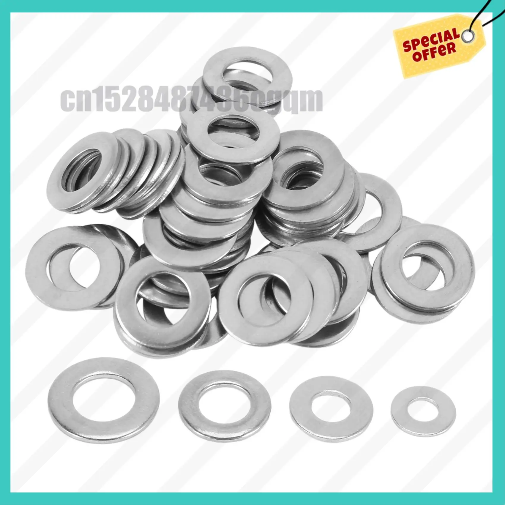 -ABJZ Metric Washer Mixed (200 Pack) M3 M4 M5 & M6 Form A Thick Flat Washers Stainless Steel
-ABJZ Metric Washer Mixed (200 Pack) M3 M4 M5 & M6 Form A Thick Flat Washers Stainless Steel