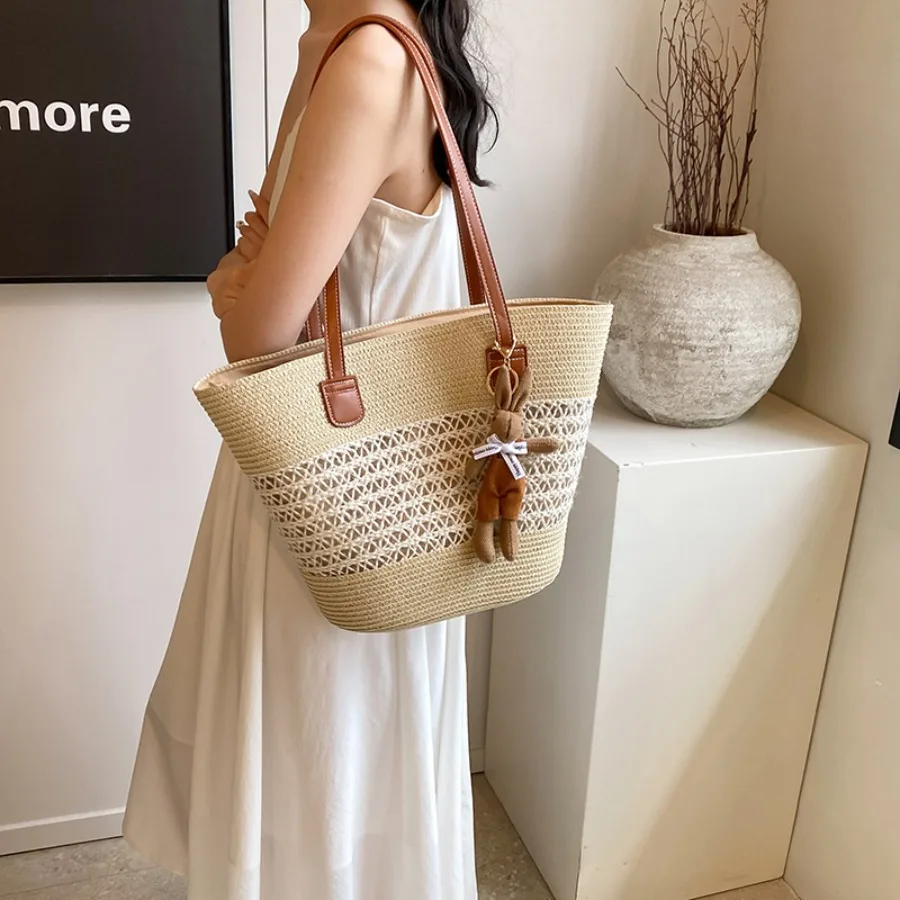 French pastoral woven bag for women 2024 new style large-capacity single-shoulder vegetable basket bag seaside beach tote bag
French pastoral woven bag for women 2024 new style large-capacity single-shoulder vegetable basket bag seaside beach tote bag
