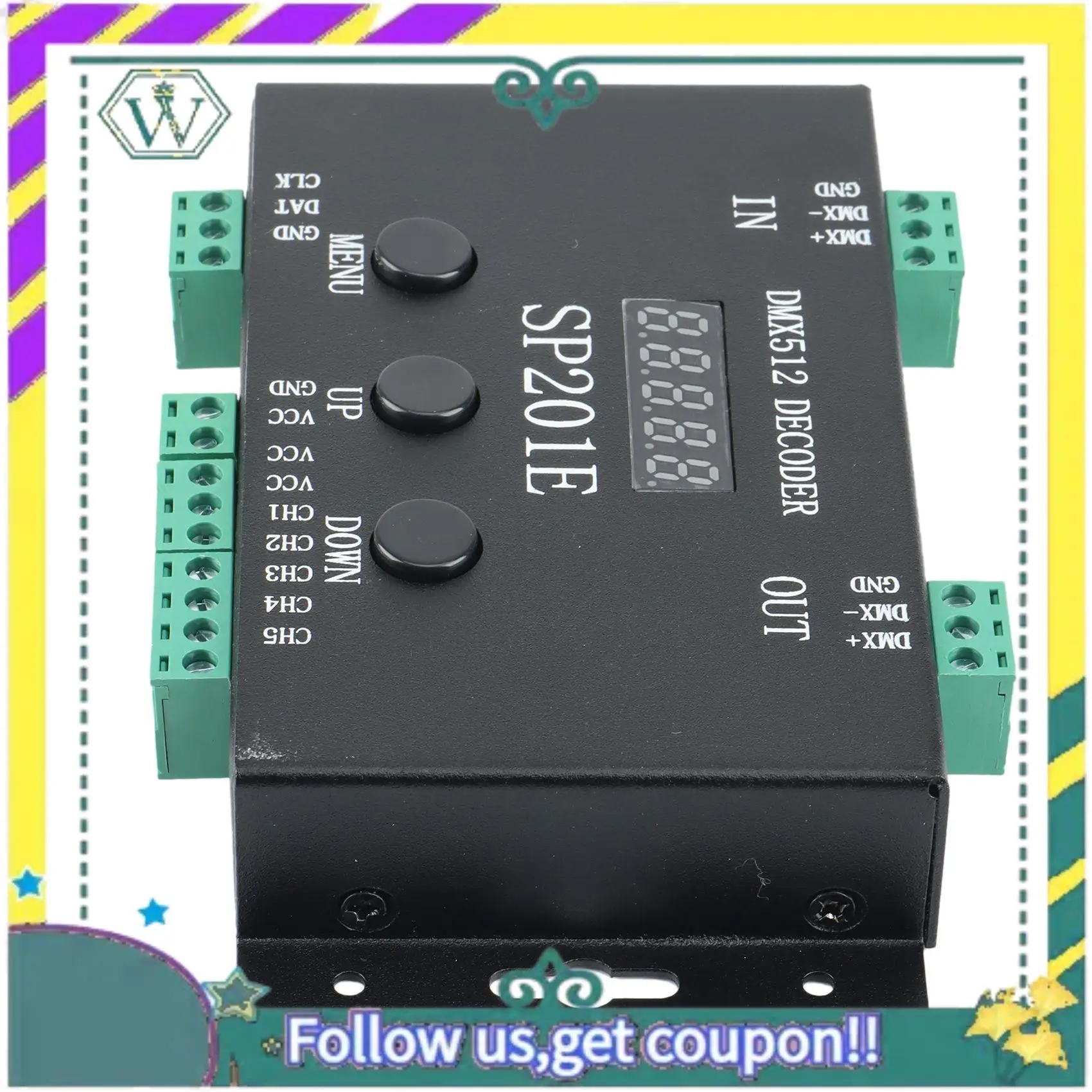 NEW SP201E RGB LED Pixels Strip Controller DMX512 Decoder Supports 3072 Channels, Compatible With A Variety Of Ics
NEW SP201E RGB LED Pixels Strip Controller DMX512 Decoder Supports 3072 Channels, Compatible With A Variety Of Ics