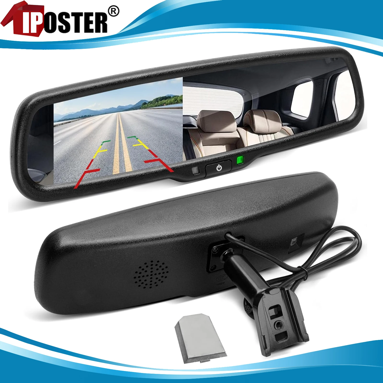 iPoster 4.3 TFT LCD Car Parking Rear View Rearview Mirror Monitor Parking Assistance HD 800*480 Car Monitor