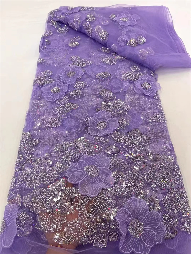 Purple High Quality African Sequins Tulle Embroidered Groom Lace Fabric Beaded Sequins Lace Fabric For Nigerian Wedding Material
Purple High Quality African Sequins Tulle Embroidered Groom Lace Fabric Beaded Sequins Lace Fabric For Nigerian Wedding Material