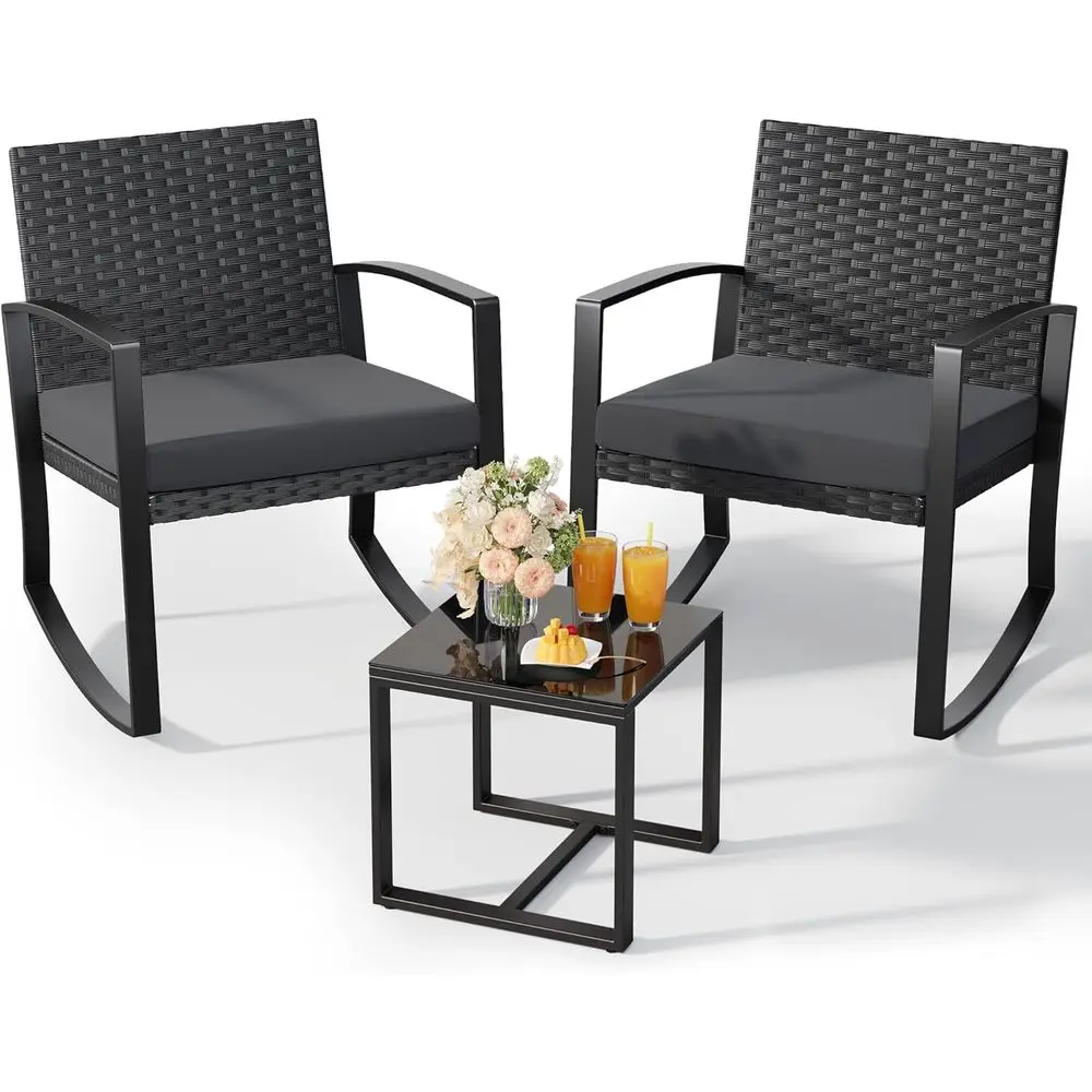 3 Pieces Patio urniture Set Rocking Bistro Set, Outdoor Patio urniture Set with Coee Table or Garden Balcony Backyard Poolside (
3 Pieces Patio urniture Set Rocking Bistro Set, Outdoor Patio urniture Set with Coee Table or Garden Balcony Backyard Poolside (