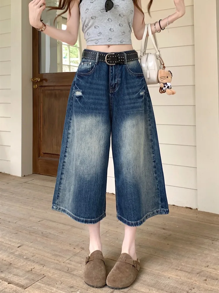 Retro American Blue Jeans Women's Summer Loose Straight Leg Jeans High Waist Casual Style Denim Fabric Casual Scene
Retro American Blue Jeans Women's Summer Loose Straight Leg Jeans High Waist Casual Style Denim Fabric Casual Scene