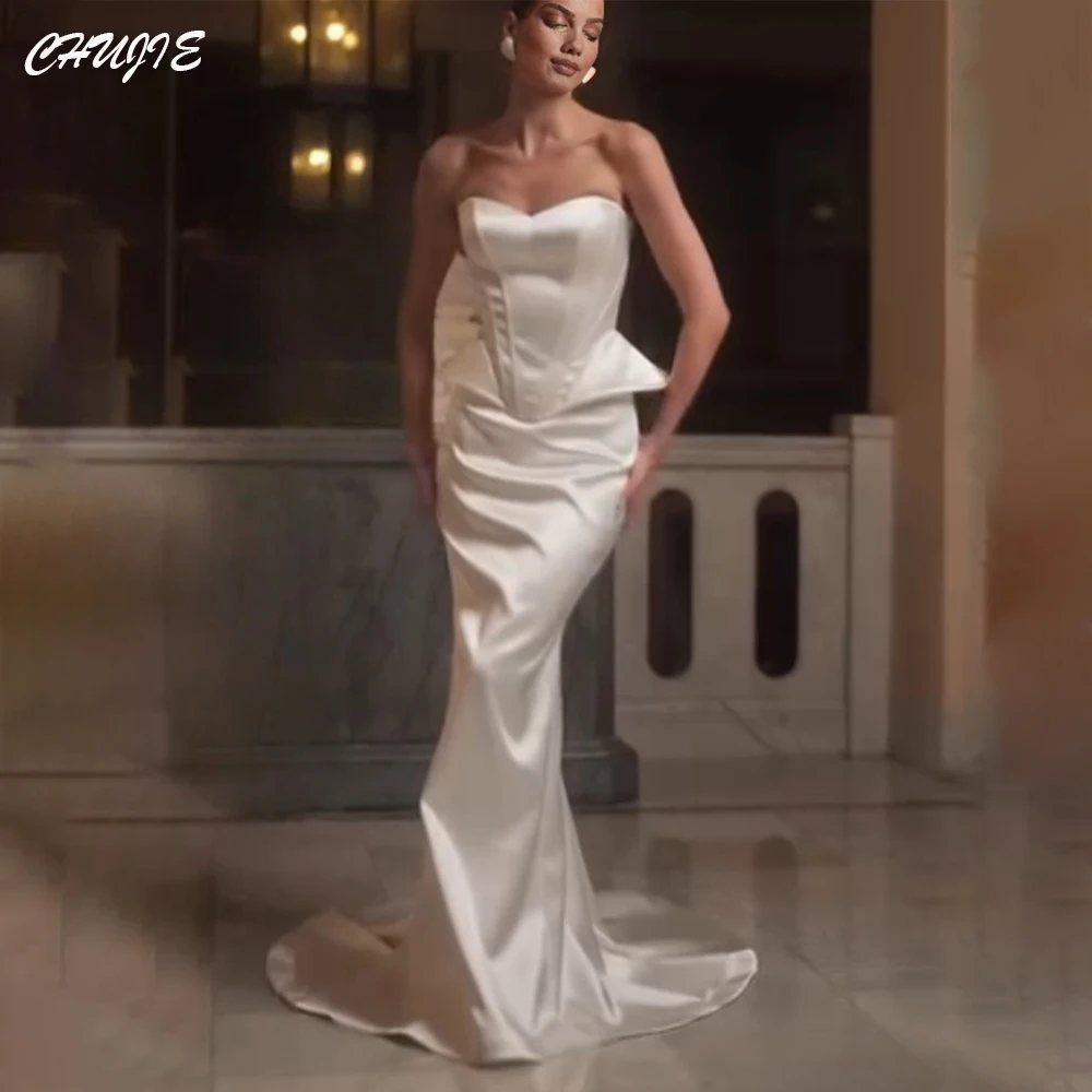 Elegant Vintage Mermaid Strapless Wedding Dress With Train Customized Plus Size Bridal Gowns White Vestido de novia فستان المساء
Elegant Vintage Mermaid Strapless Wedding Dress With Train Customized Plus Size Bridal Gowns White Vestido de novia فستان المساء