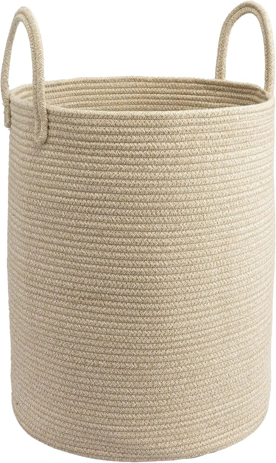 Woven Cotton Rope Laundry basket-15”X20” Laundry Hamper-Rope Storage Basket for Dirty Clothes, Toys and Blankets Perfect for Bathroom, Baby nursery and Living Room Storage (oatmeal)
Woven Cotton Rope Laundry basket-15”X20” Laundry Hamper-Rope Storage Basket for Dirty Clothes, Toys and Blankets Perfect for Bathroom, Baby nursery and Living Room Storage (oatmeal)