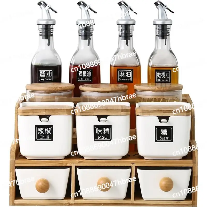 Kitchen Multifunctional Seasoning Box Combination Set Household Seasoning Jar Oil Bottle Pot Salt Pot Shelf Combination Pack
Kitchen Multifunctional Seasoning Box Combination Set Household Seasoning Jar Oil Bottle Pot Salt Pot Shelf Combination Pack