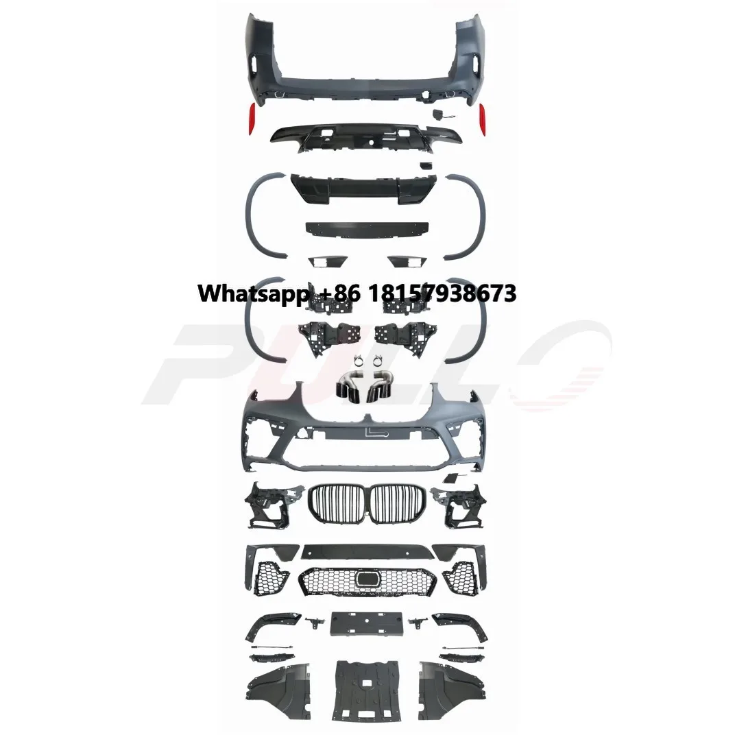 Car Accessories Upgrade Car Front and Rear Bumper with Grille and Rear Lip Eyebrows for X5 G05 2021-2022 Change to X5M Style
Car Accessories Upgrade Car Front and Rear Bumper with Grille and Rear Lip Eyebrows for X5 G05 2021-2022 Change to X5M Style